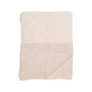 Barefoot Dreams CozyChic Luxe Heathered Stripe Throw Blanket Stone Pearl 45x60